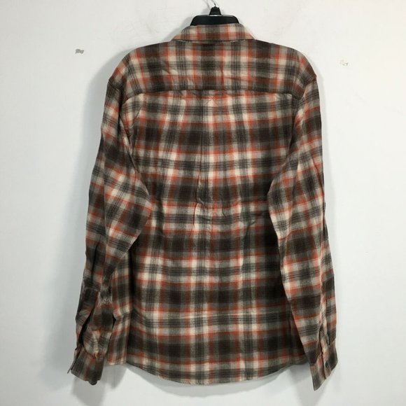 G.H. Bass & Co. Long Sleeve Plaid Button Up Shirt, Men's Size L - Orange/Brown - Picture 2 of 8